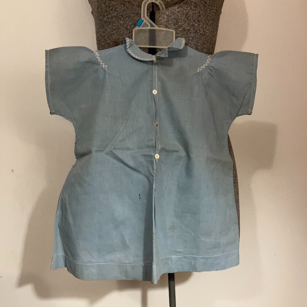Vintage Handmade 1930s-40s Child's Light Blue Shirt/Dress